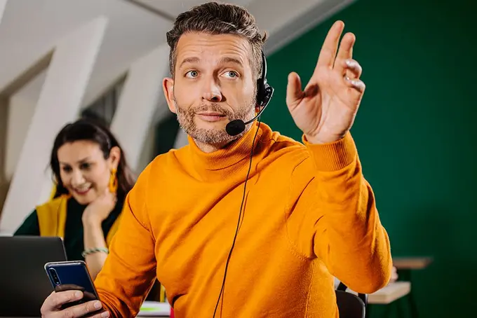 Person med headset